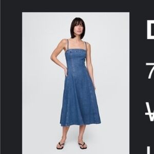 GAP Blue Midi Denim Dress